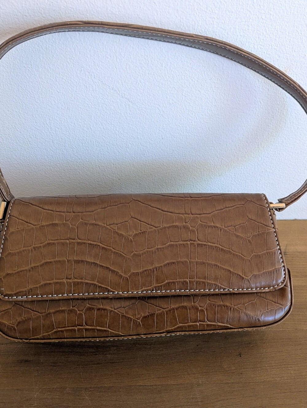 Liz Claiborne Brown Croc-Embossed Shoulder Bag